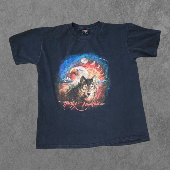 Vintage 90s Harley Davidson Shirt. Measurements pictured, tagged XL. - Picture 1 of 7